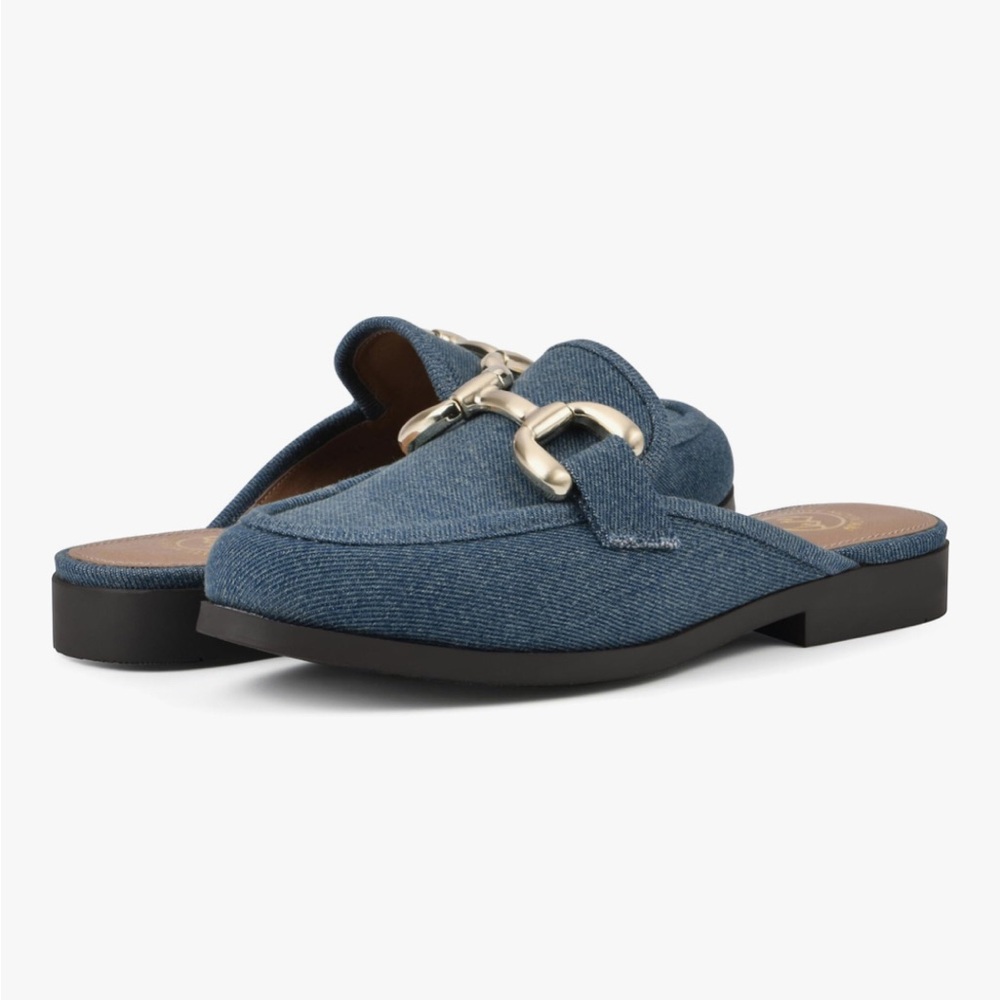 White Mountain Stylish Vintage Blue Castor Mule for Women Size 6
